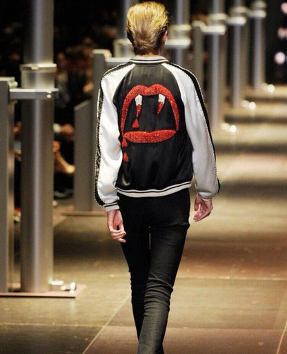 YSL Bloodluster Satin Bomber Jacket