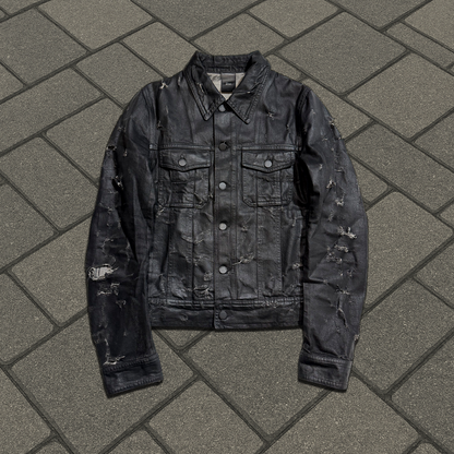 SS04 Dior Homme Strip Waxed Denim Jacket