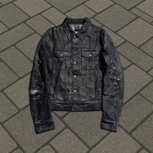 SS04 Dior Homme Strip Waxed Denim Jacket