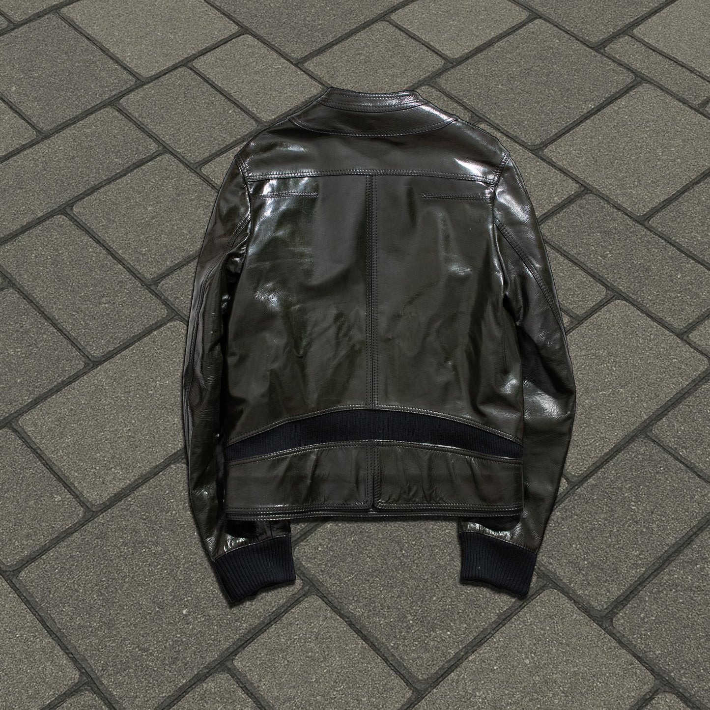 AW08 Dior Homme Patent Leather Napoleon Jacket