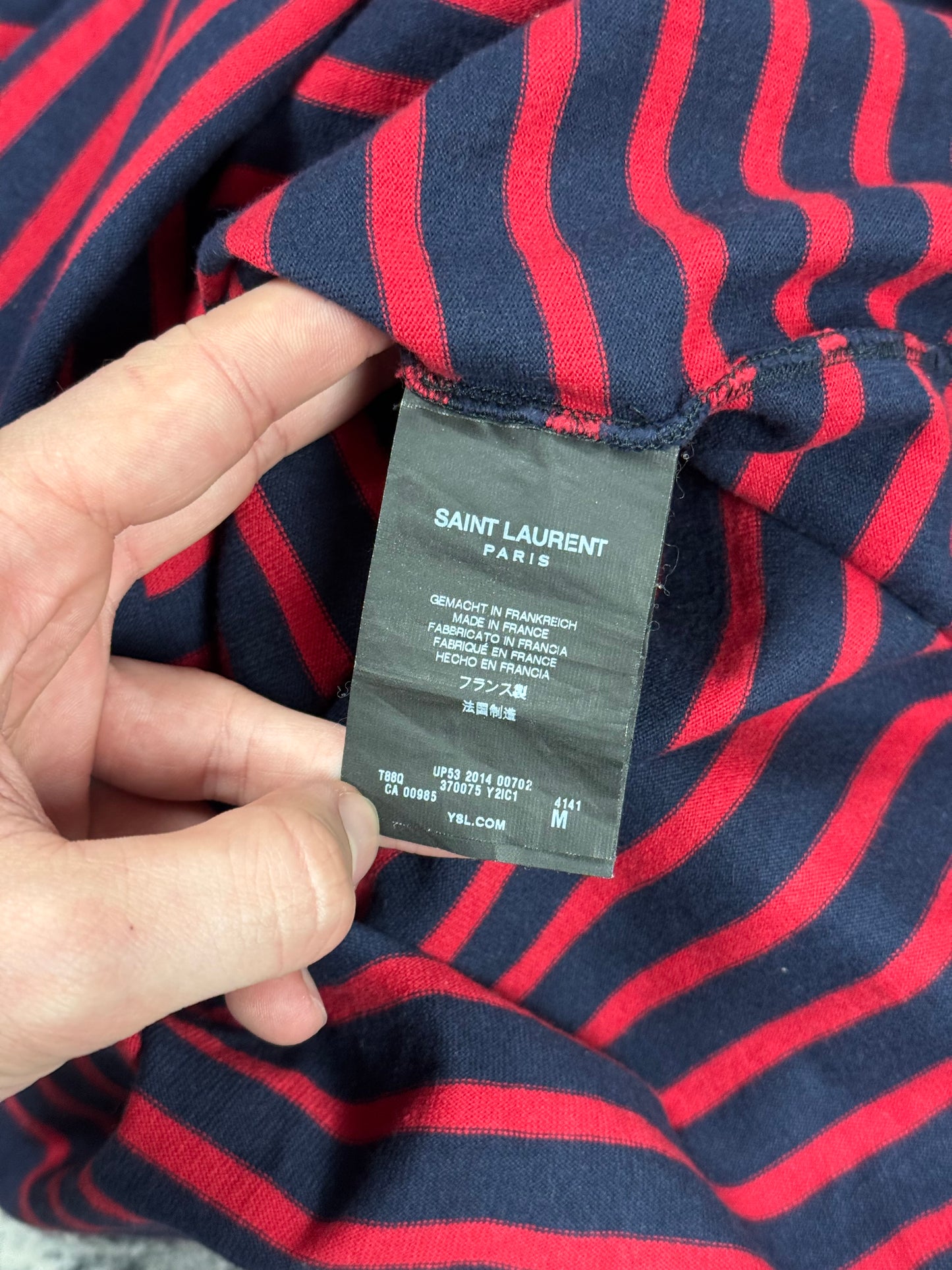 FW14 Saint Laurent Paris Striped Longsleeve