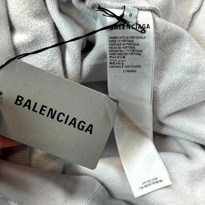 2021 Balenciaga Grey Metal Logo Hoodie