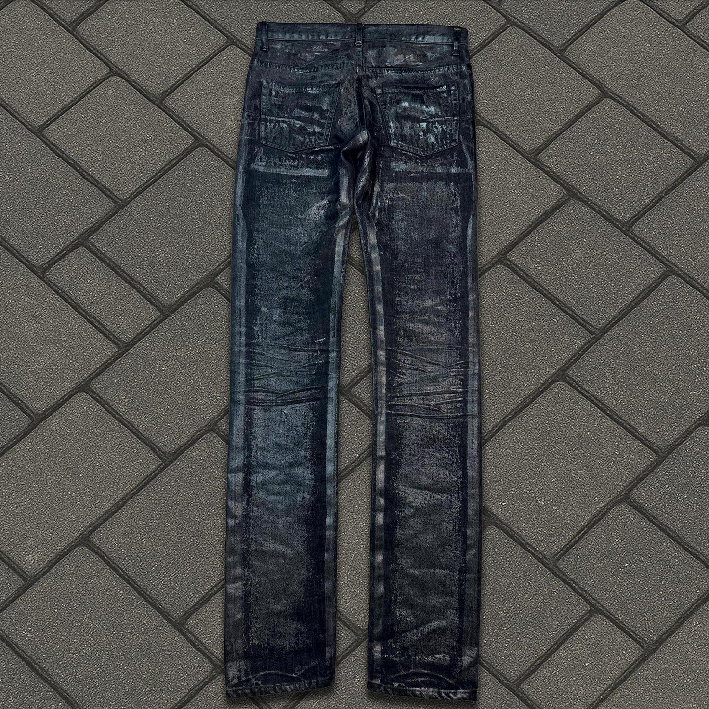 AW05 Dior Homme Black Waxed Luster Denim