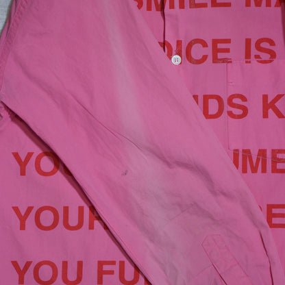 AD2001 Junya Watanabe Pink Poem Button Up