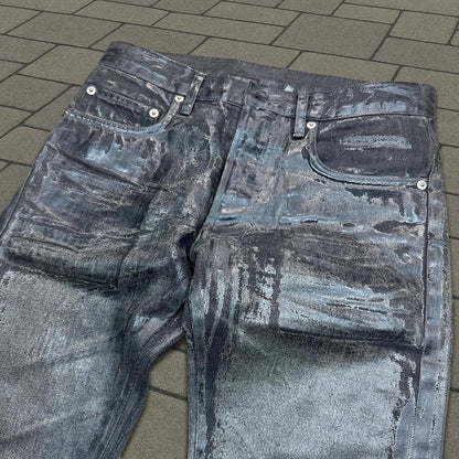 AW08 Dior Homme Black Luster Wax Denim