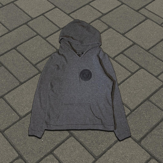 AW00 Raf Simons Grey Colligate Wool Hoodie