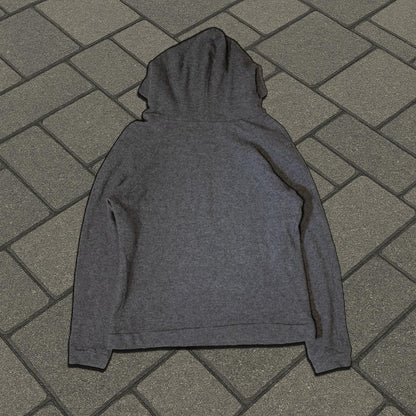 AW00 Raf Simons Grey Colligate Wool Hoodie