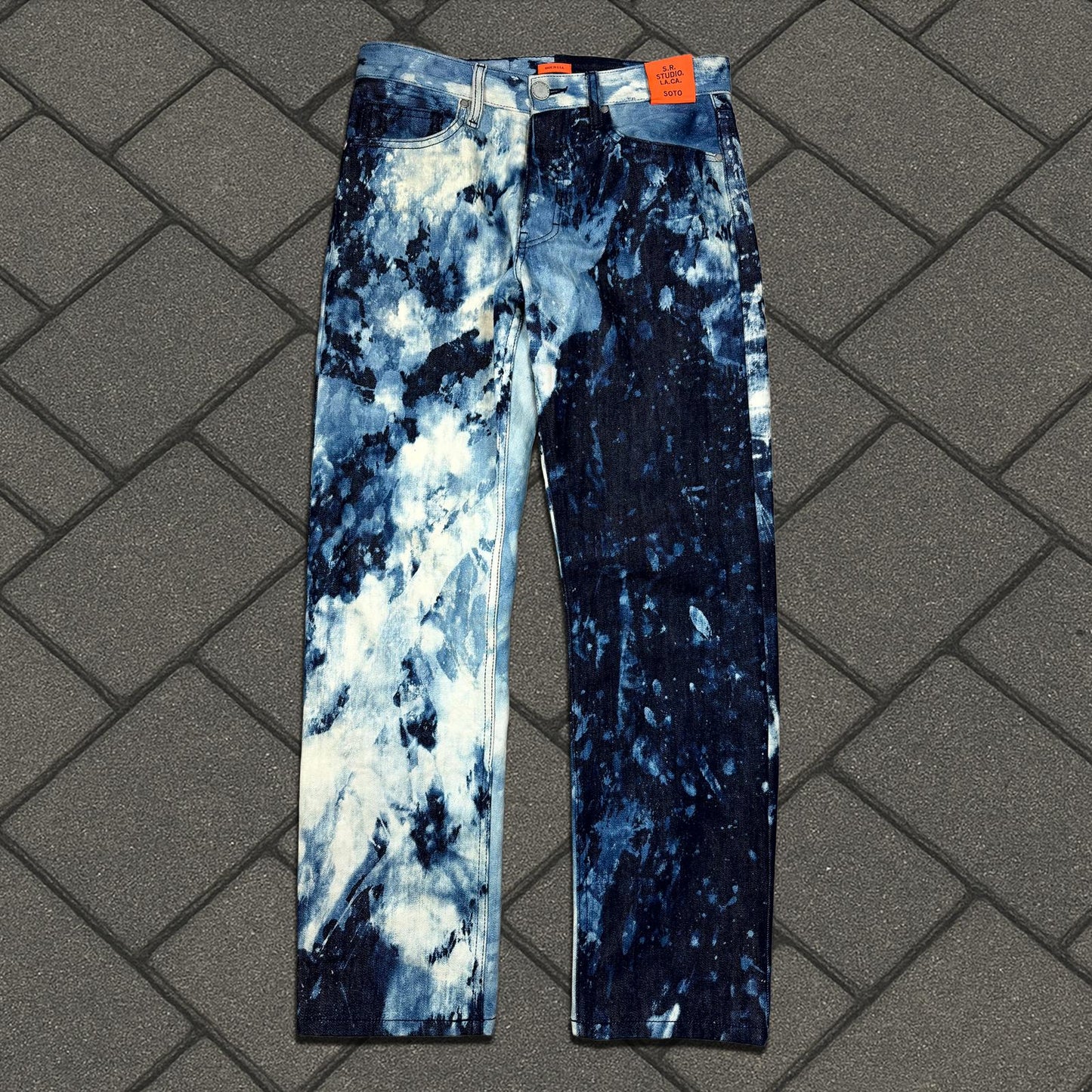 Sterling Ruby Hand Bleached Indigo Soto Denim