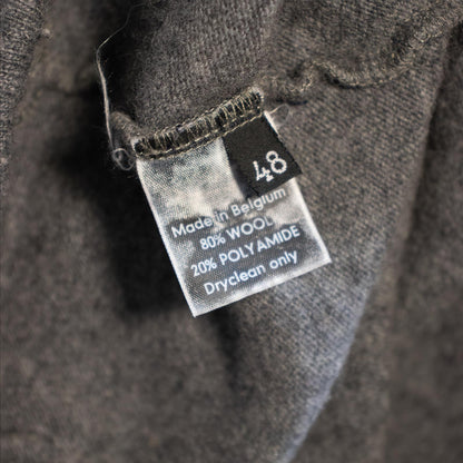 AW00 Raf Simons Grey Colligate Wool Hoodie