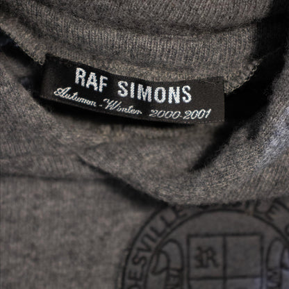 AW00 Raf Simons Grey Colligate Wool Hoodie