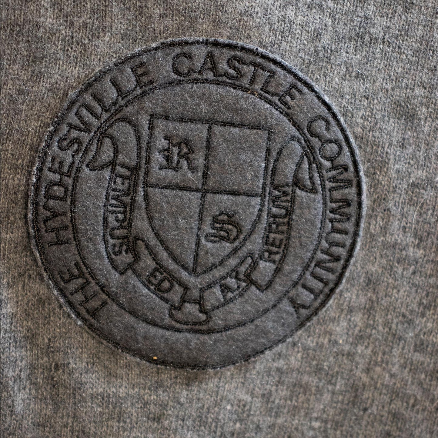AW00 Raf Simons Grey Colligate Wool Hoodie