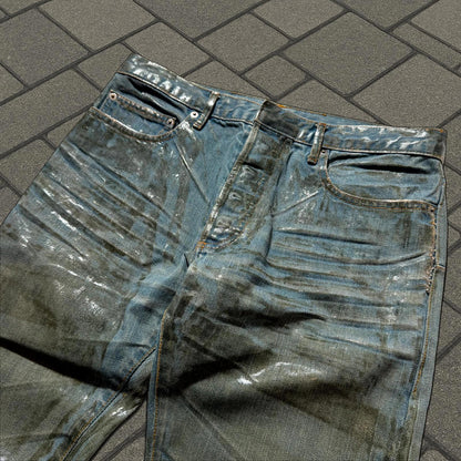 SS04 Dior Homme Bleu Clair Waxed Denim