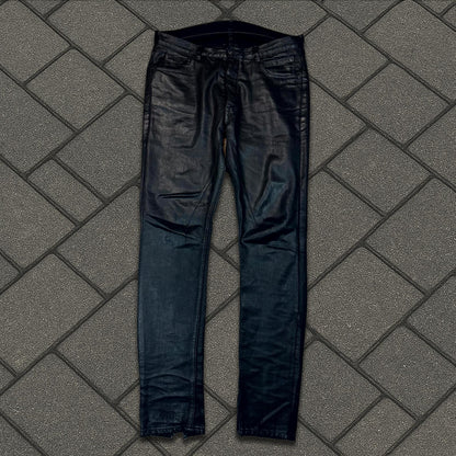 SS16 Rick Owens Black Waxed Torrence Cut Denim