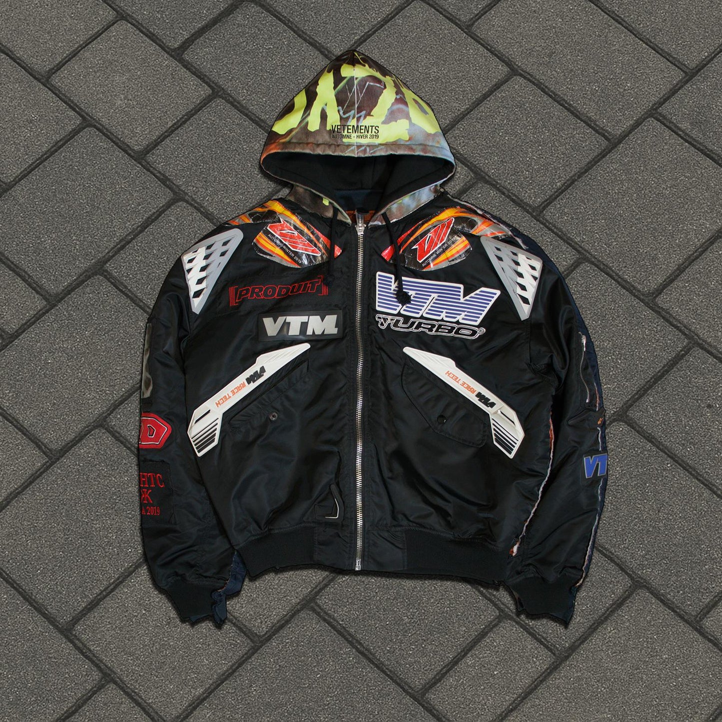 AW19 Vetements Racing Hooded Bomber