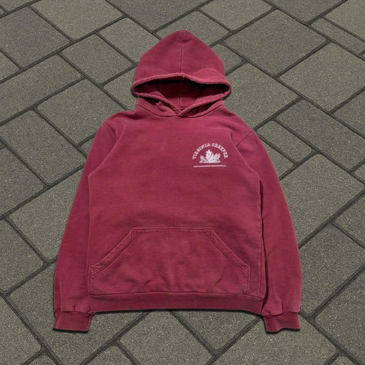 AW02 Raf Simons Red Virginia Creeper Colligate Hoodie