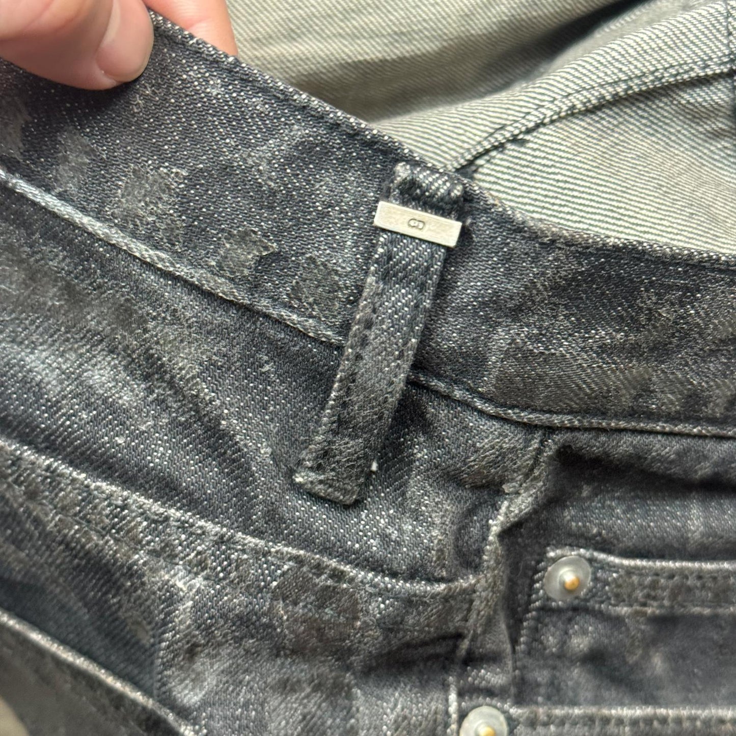 AW07 Dior Homme Black Luster Wax Denim