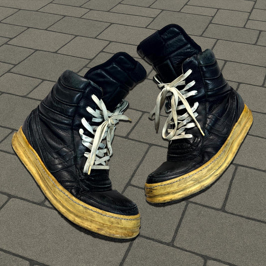AW06 Rick Owens Black Leather Dunks
