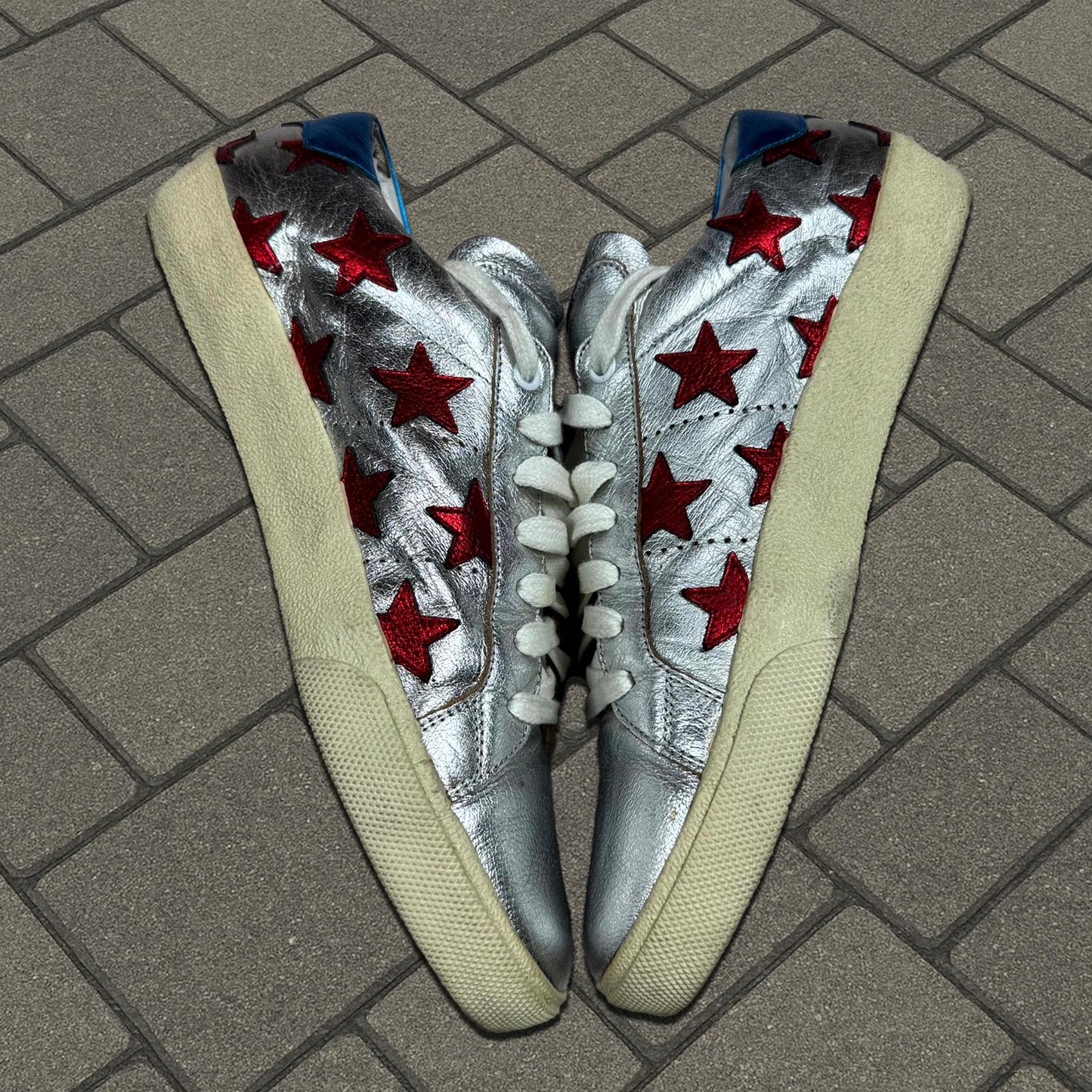 Saint Laurent Paris Silver Star Sneakers