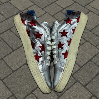 Saint Laurent Paris Silver Star Sneakers