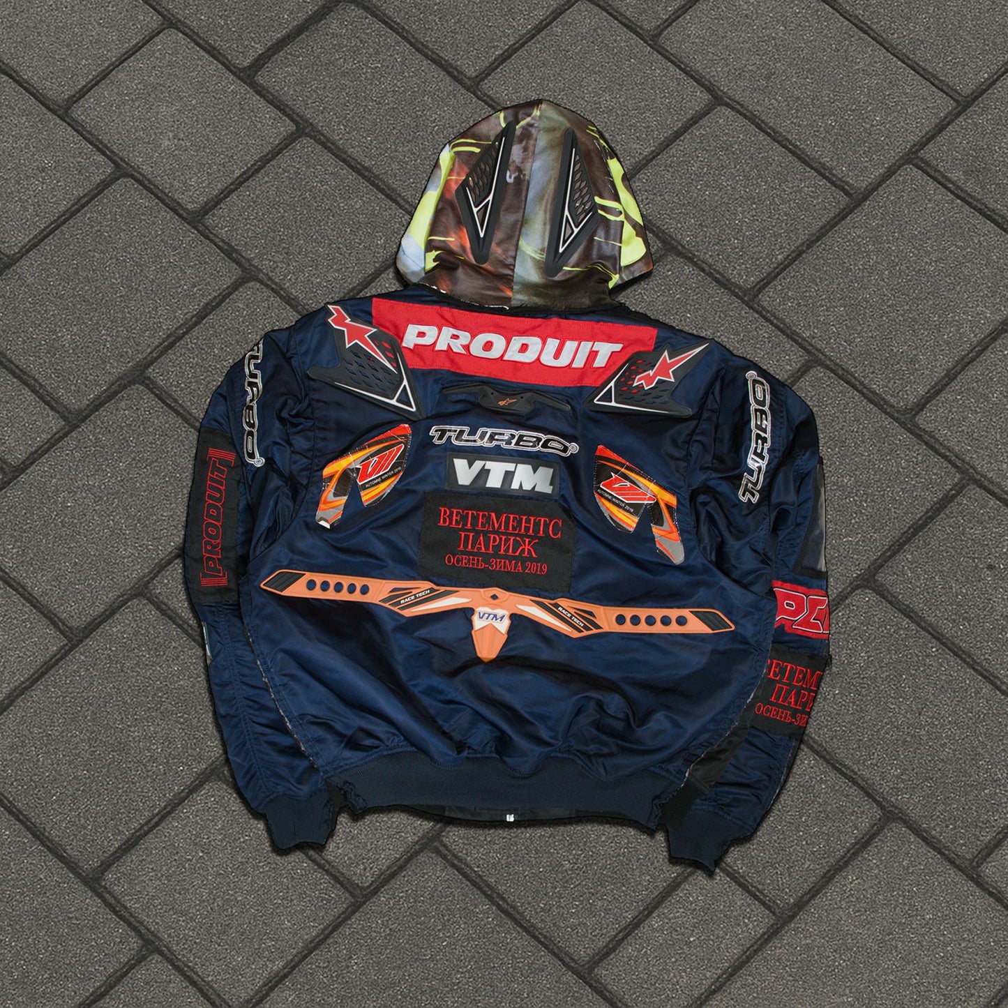 AW19 Vetements Racing Hooded Bomber