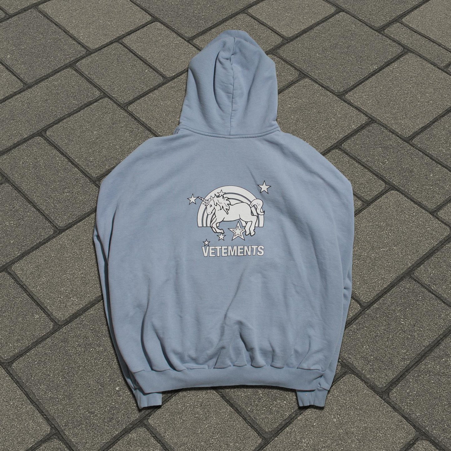 SS18 Vetements 1/500 Light Blue Unicorn Hoodie