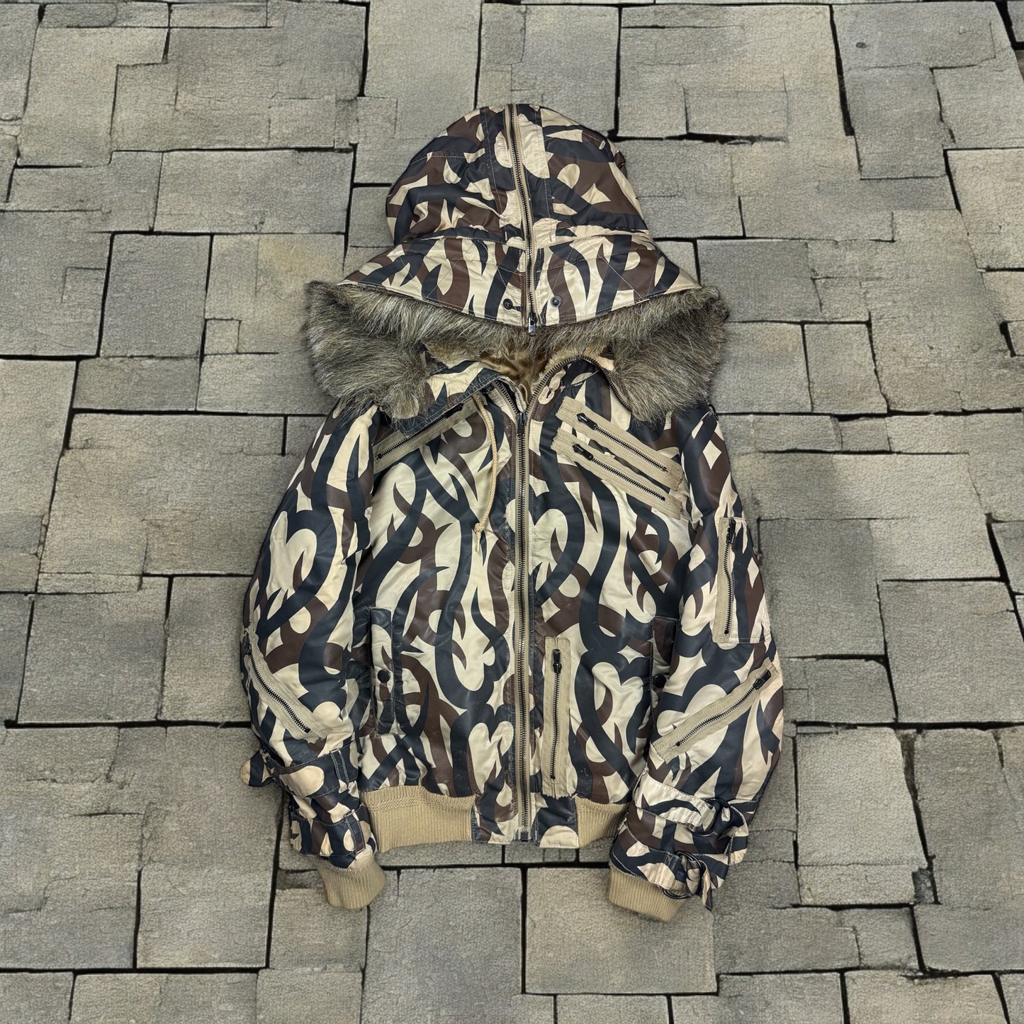 AW04 Number Nine Tribal Fur Hood Parka