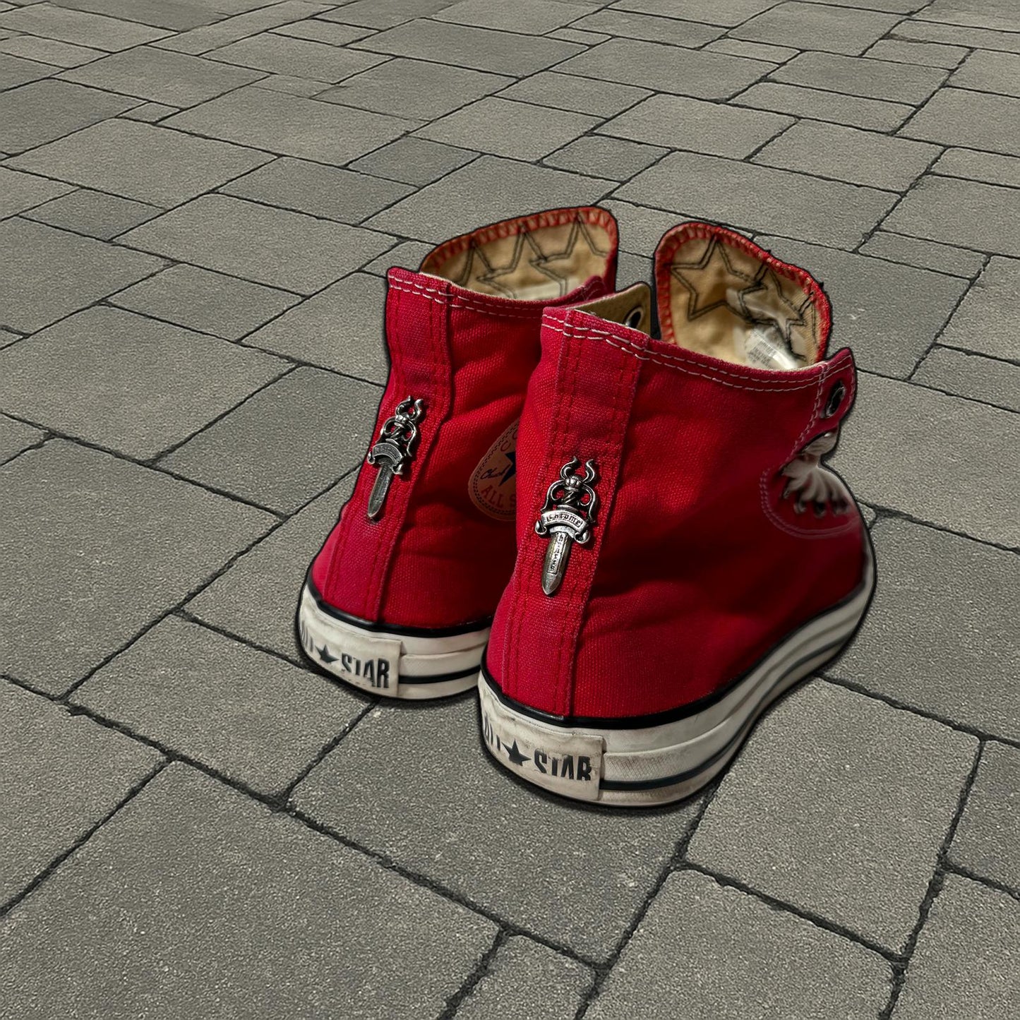 Chrome Hearts Red Star Patched Converse