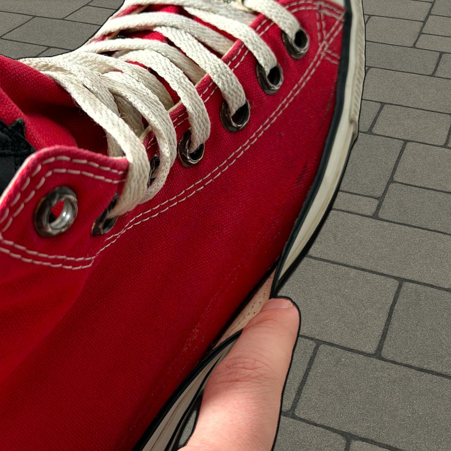Chrome Hearts Red Star Patched Converse