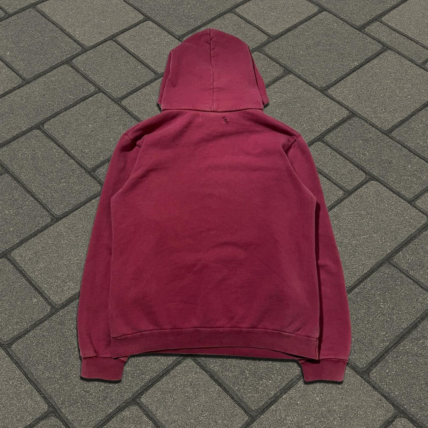AW02 Raf Simons Red Virginia Creeper Colligate Hoodie