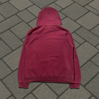 AW02 Raf Simons Red Virginia Creeper Colligate Hoodie