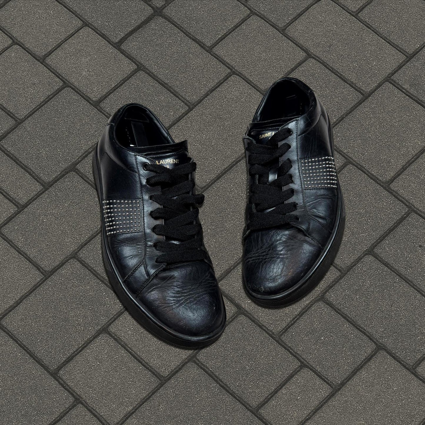Saint Laurent Black SL/01H Studded Sneakers