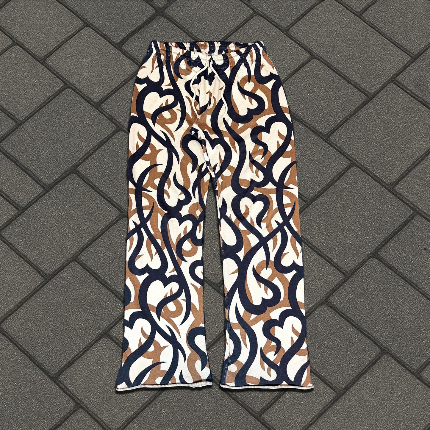 AW04 Number (N)ine Beige Tribal Camo Sweatpants