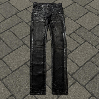 AW05 Dior Homme Black Waxed Luster Denim