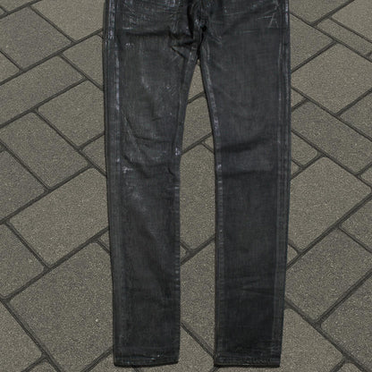 AW07 Dior Homme Black Waxed Luster Denim