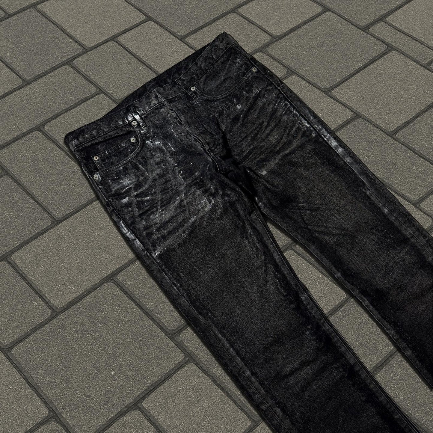 AW05 Dior Homme Black Waxed Luster Denim
