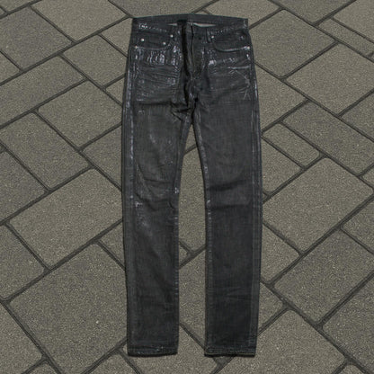 AW07 Dior Homme Black Waxed Luster Denim