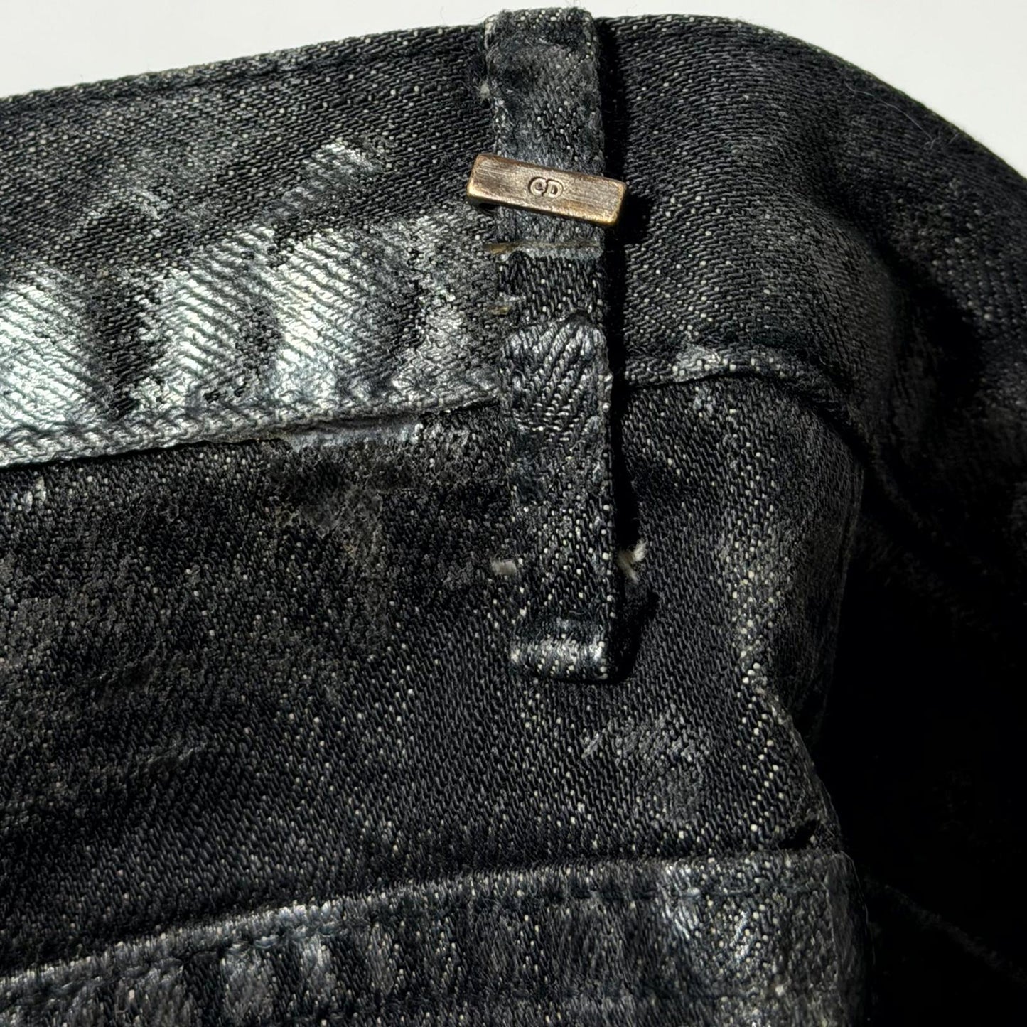 AW05 Dior Homme Black Waxed Luster Denim
