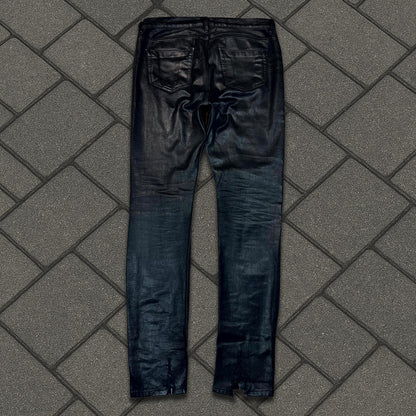 SS16 Rick Owens Black Waxed Torrence Cut Denim
