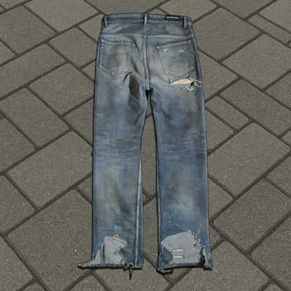 SS23 Balenciaga Straight Leg Mud Denim