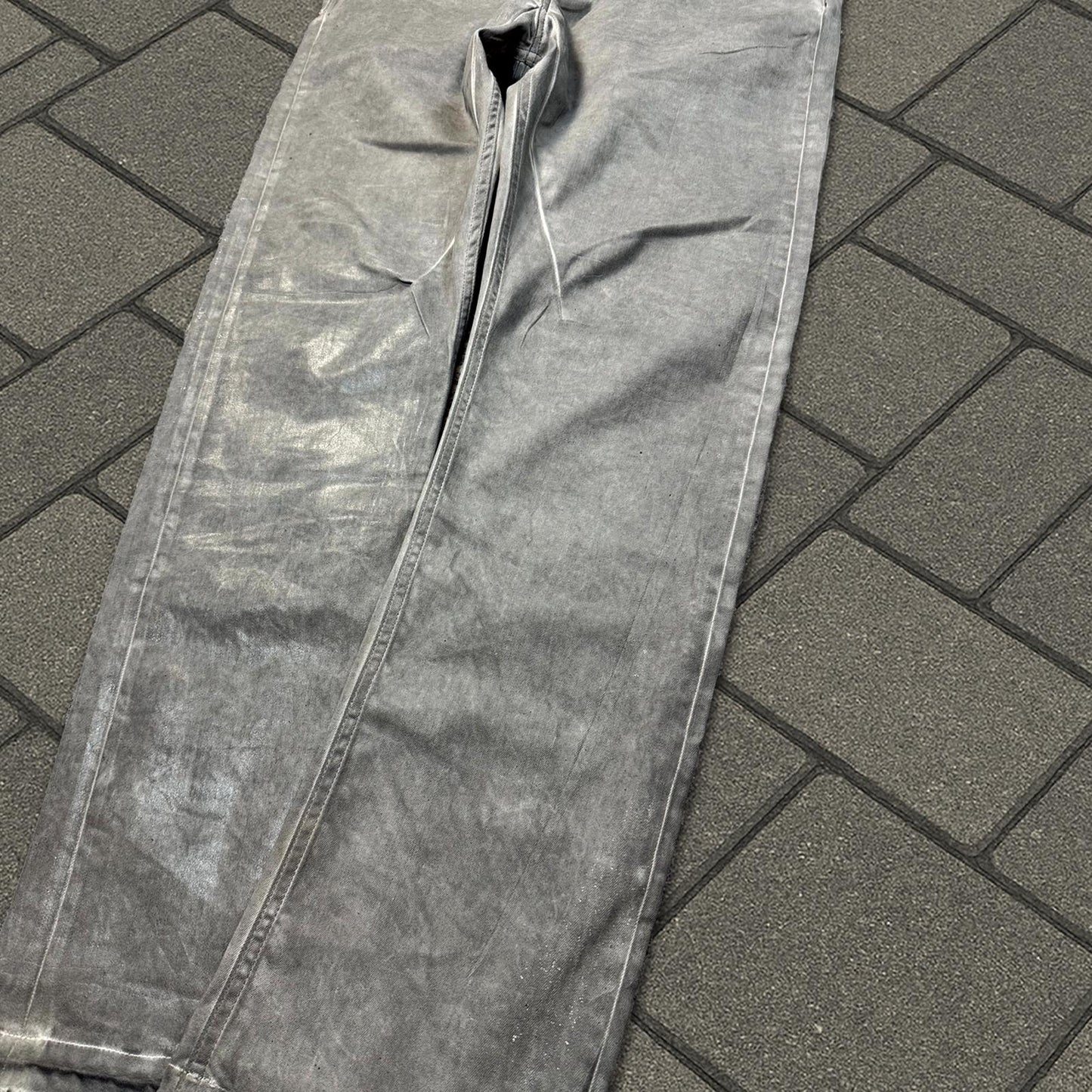 Rick Owens Waxed Pearl Detroit Cut Denim