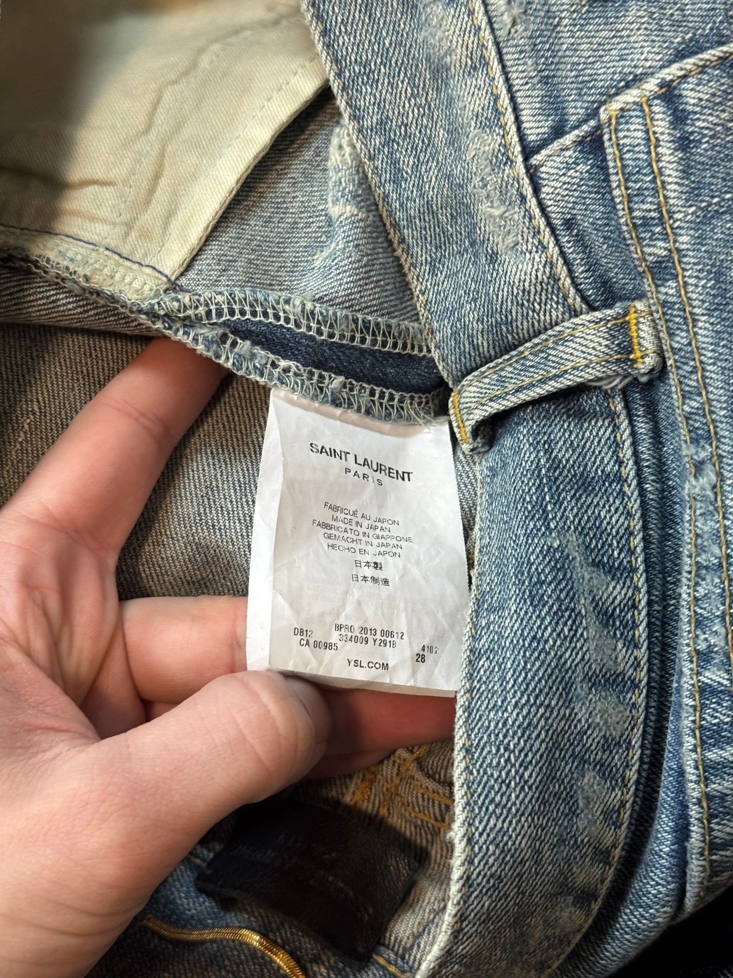 FW13 Saint Laurent Chain Denim