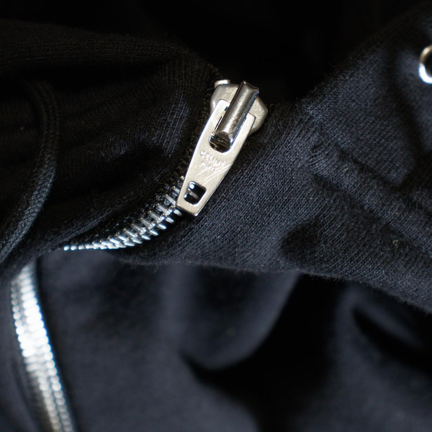 Celine Logo Zip Up Hoodie