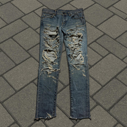 FW13 Saint Laurent Paris Blue Chain Denim