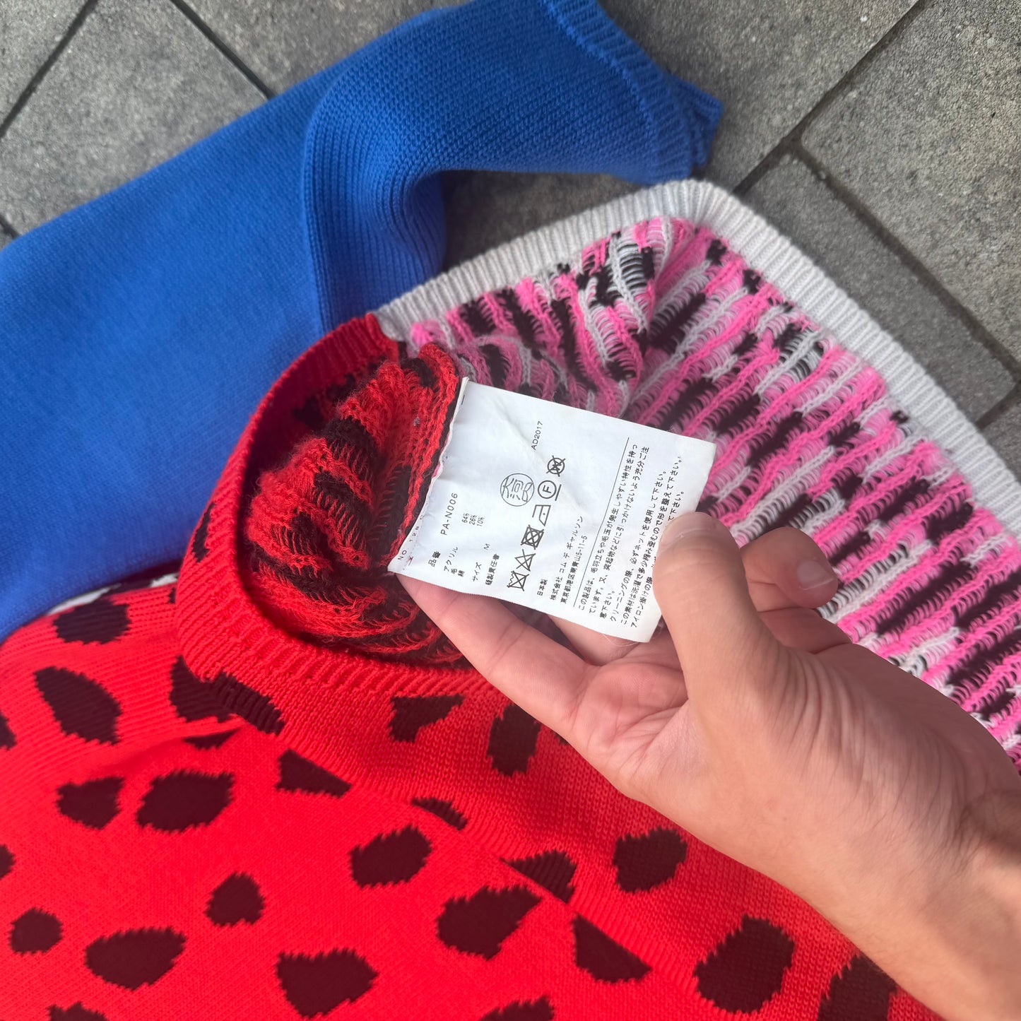 SS18 Comme Des Garcons Red Leopard Knit