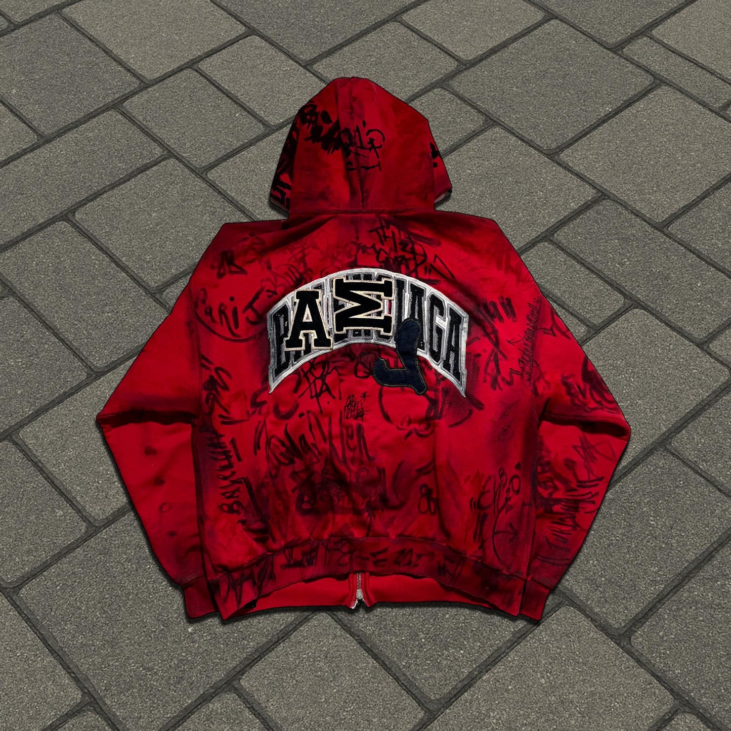 SS23 Balenciaga Red Skater Zip Up Hoodie