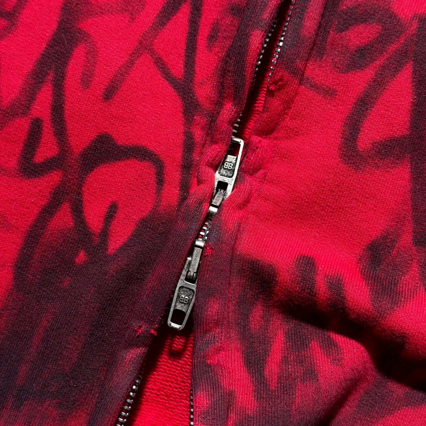 SS23 Balenciaga Red Skater Zip Up Hoodie