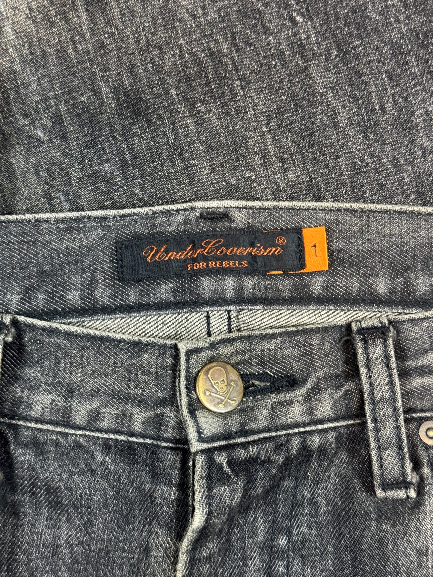 AW05 Undercover Black Skull Boro Denim