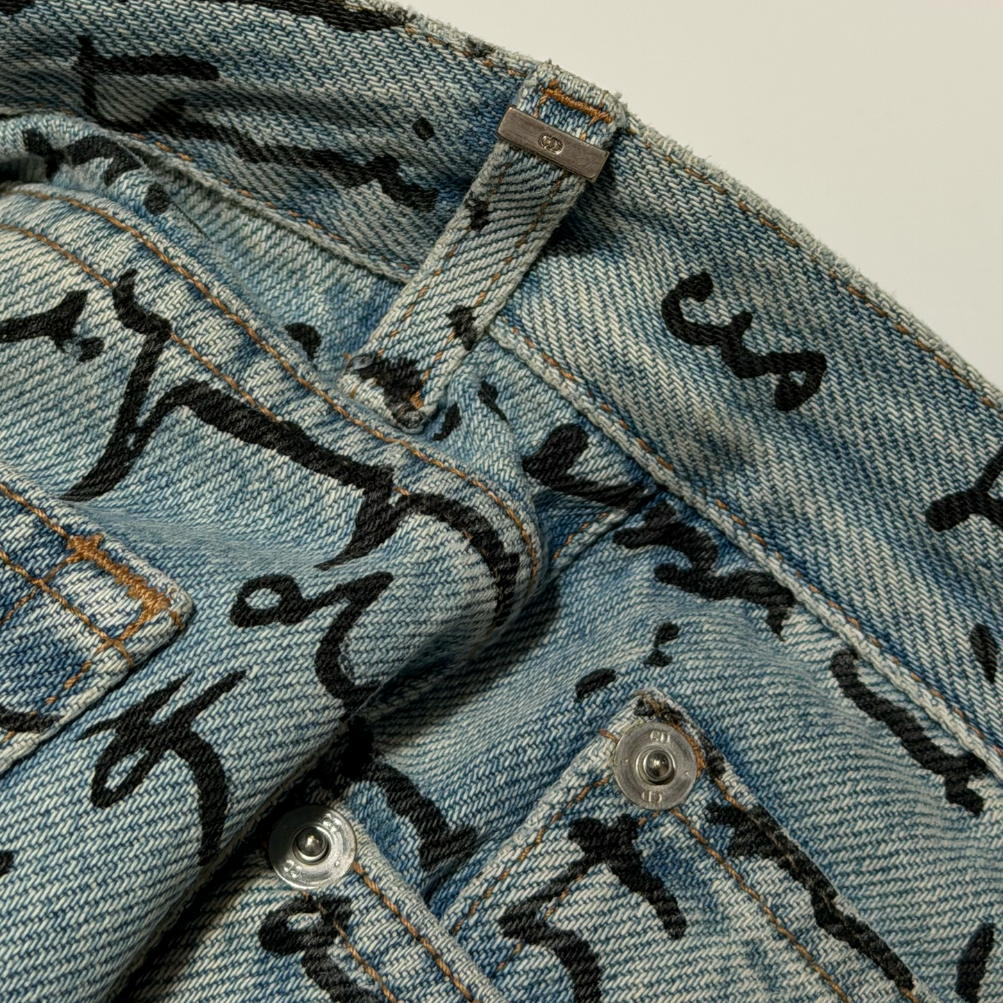 SS15 Dior Homme Handwritten Script Denim