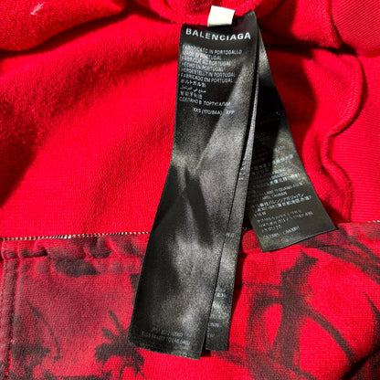 SS23 Balenciaga Red Skater Zip Up Hoodie