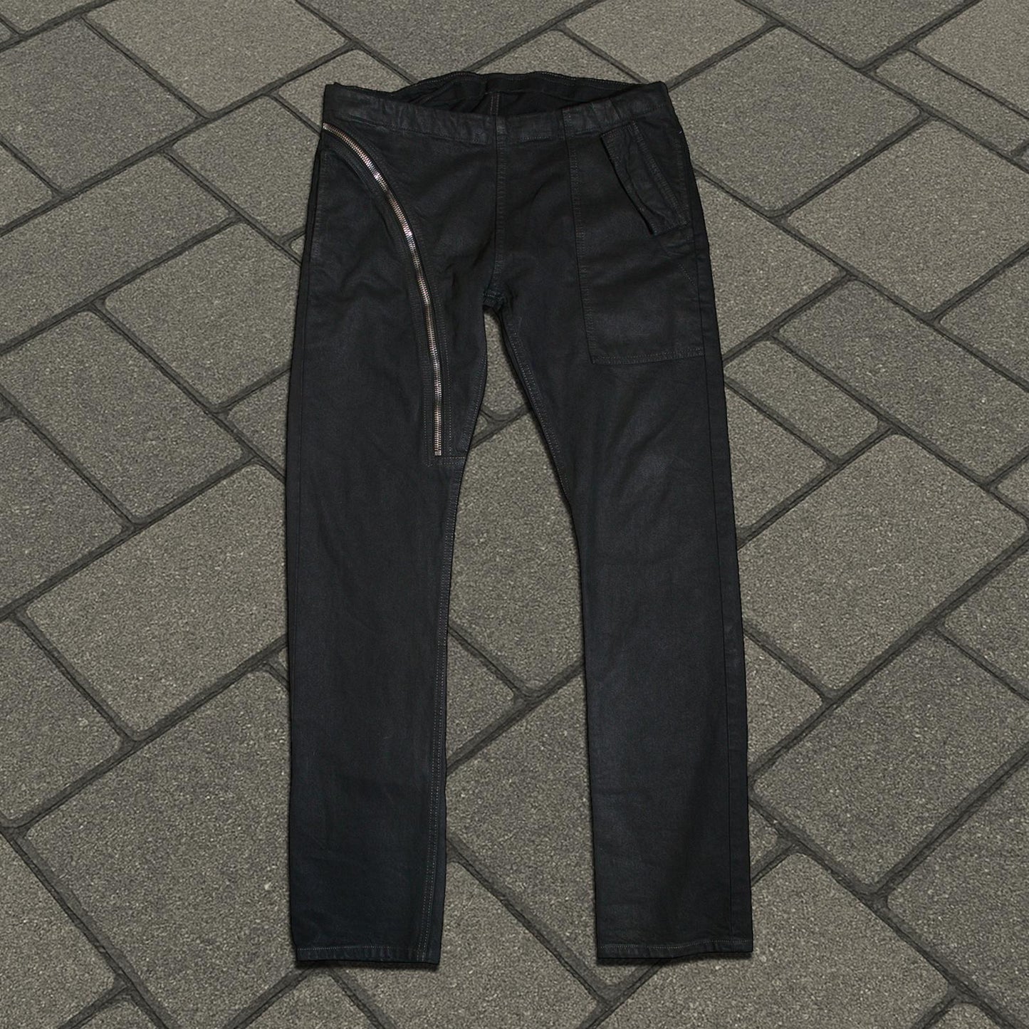FW16 Rick Owens ‘Black Matte’ Aircut Denim